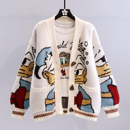 Suki | Women's Oversized Cartoon Knit Cardigan