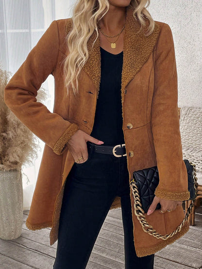 Celeste | Fitted Suede Shearling Jacket