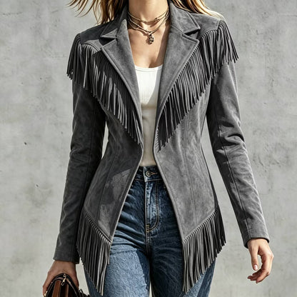 Dakota | Faux Suede Fringe Western Jacket