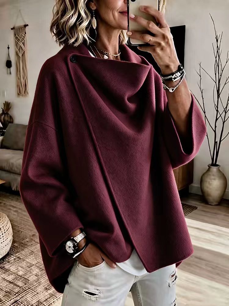 Odette | Asymmetric Lapel Wool-Blend Coat
