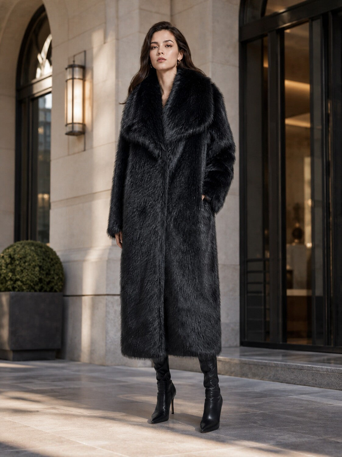 Margot | Cropped Faux Fox Fur Jacket