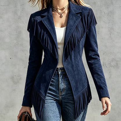 Dakota | Faux Suede Fringe Western Jacket