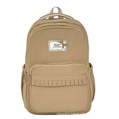 Stylish Polka Dot Ruffled Backpack