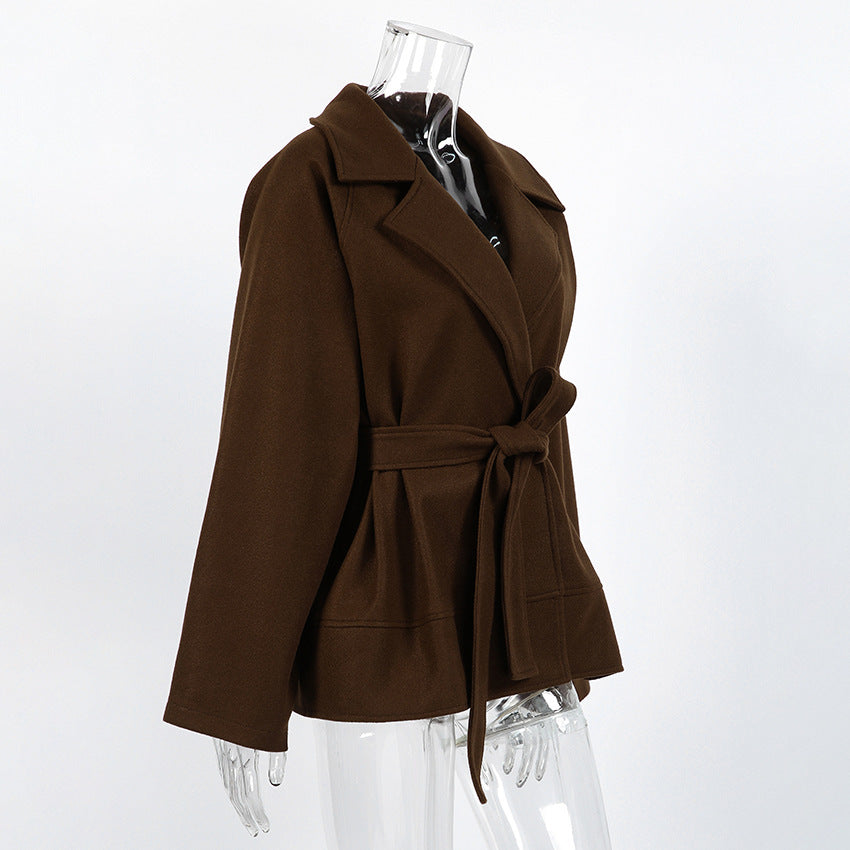 Elodie | Belted Wool Blend Wrap Coat