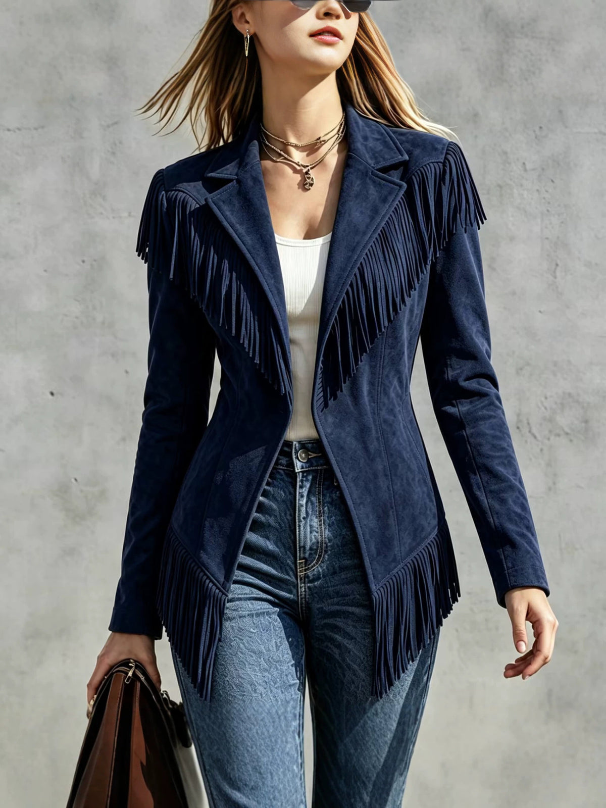 Dakota | Faux Suede Fringe Western Jacket
