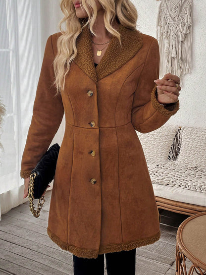 Celeste | Fitted Suede Shearling Jacket
