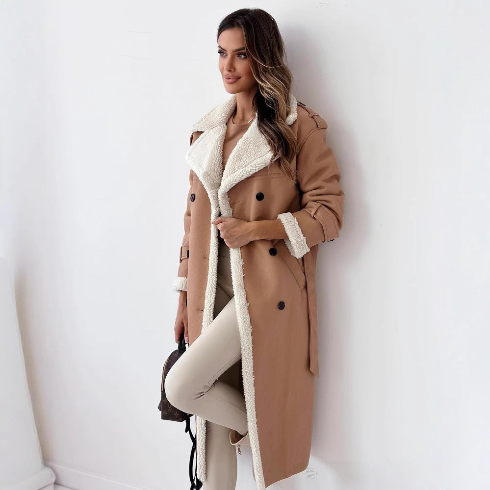 Adeline | Convertible Collar Faux Shearling Coat