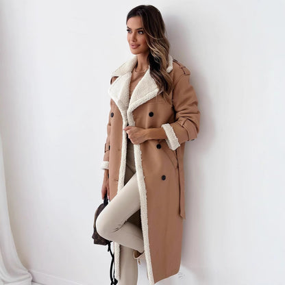 Adeline | Convertible Collar Faux Shearling Coat