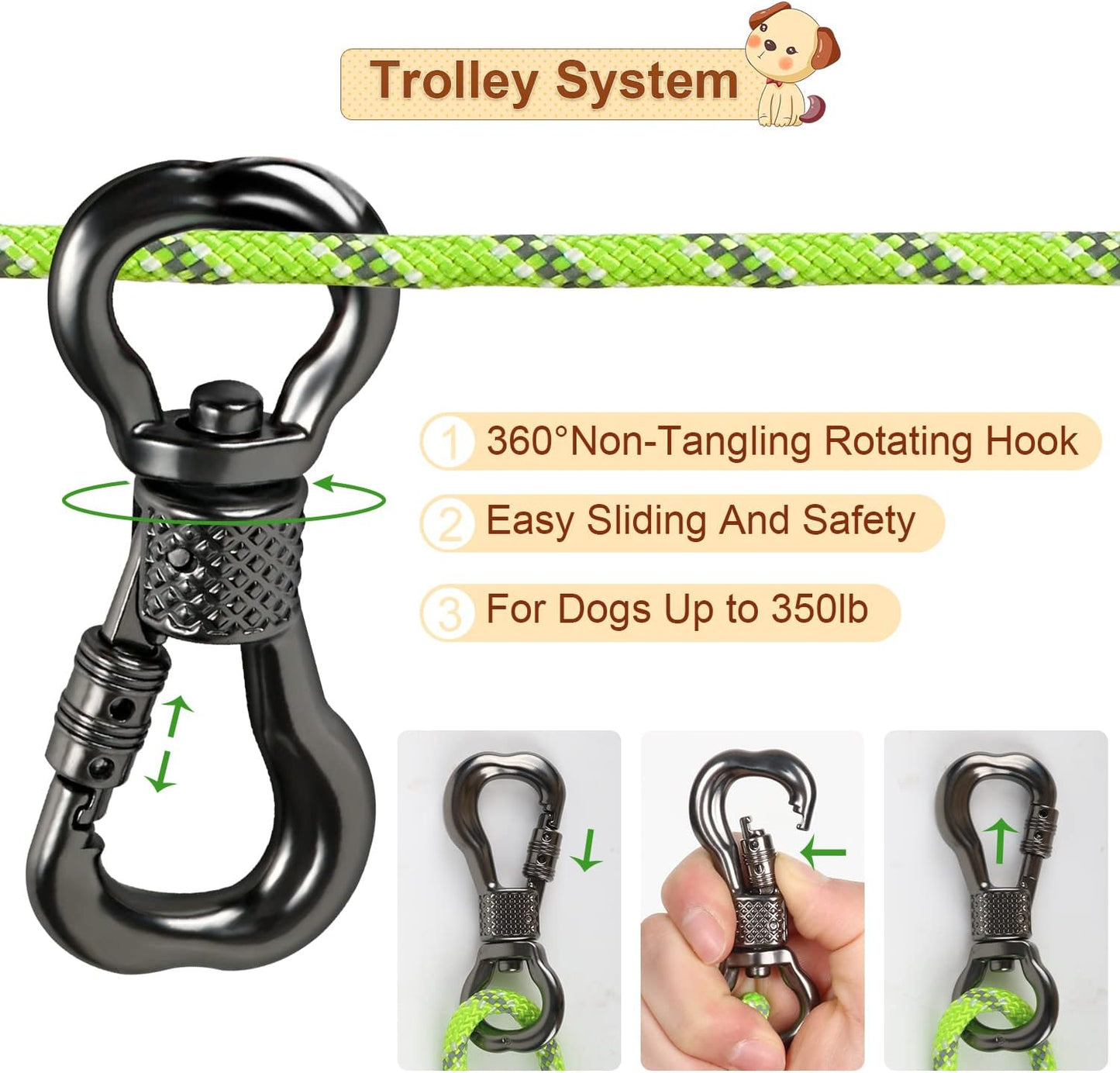 Dog Tie-Out Cable for Camping