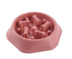 Pet Slow Feeder Bowl - Bone Pattern Designed Cat & Dog Slow Feeder Bowl Anti-Gulping Food Plate