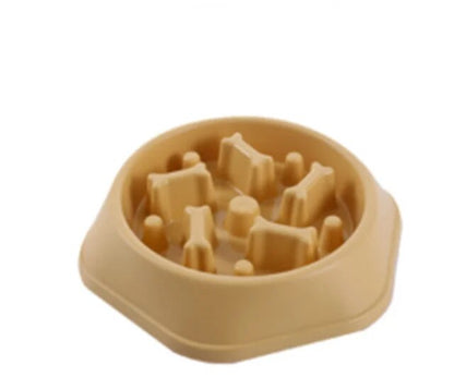 Pet Slow Feeder Bowl - Bone Pattern Designed Cat & Dog Slow Feeder Bowl Anti-Gulping Food Plate