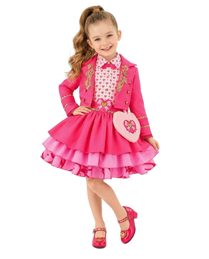 Girls Pink Princess Costume Movie 5 Jacket Shirt Skirt and Bag 4pcs Full Set for Cosplay Events