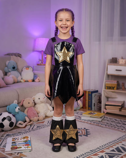 Deluxe Lily Love Braids PU Leather Costume Poppy Playtime Authentic 3-Piece Outfit for Kids and Adult