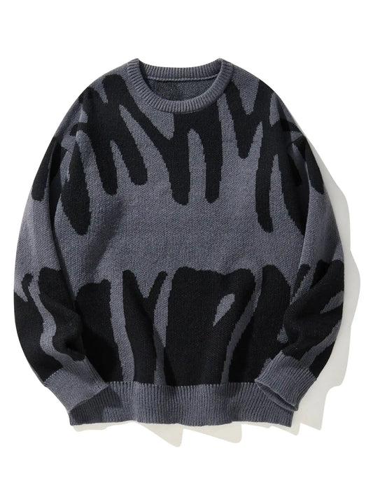 Garen | Abstract Wool Pullover Knit Sweater