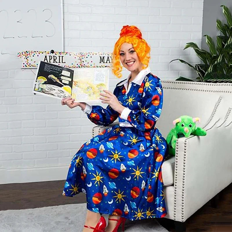 Hair Magic School Bus Ms Frizzle Wig Cosplay Party Wigs