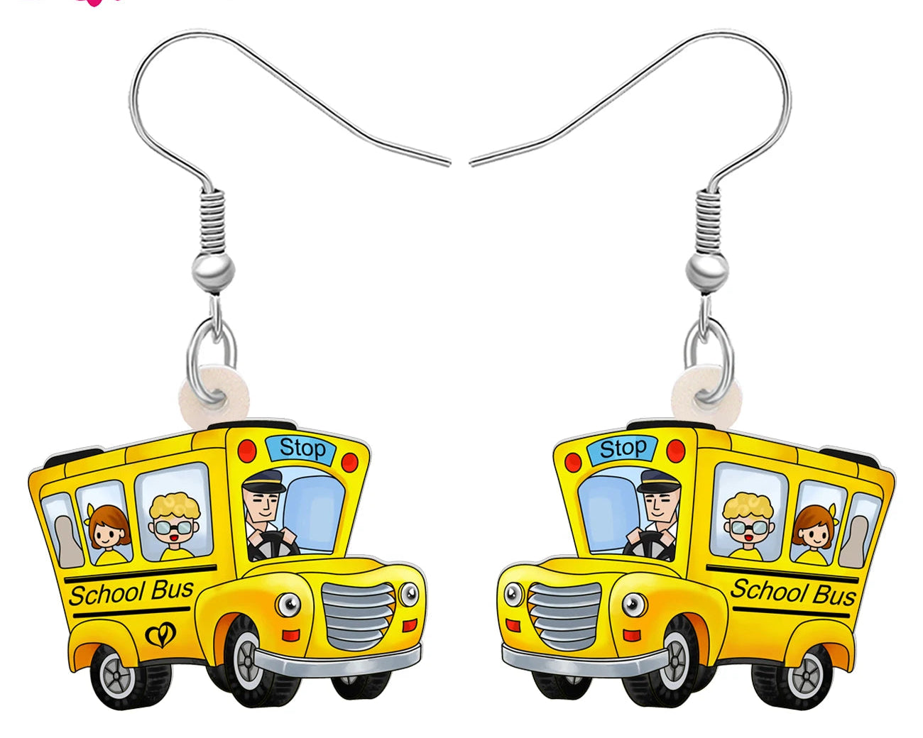 Cute School Bus Earrings for Teachers, Principals, Bus Drivers – Teacher Gift, Teacher Appreciation, Frizzle Style Earrings, Ms. Frizzle Costume