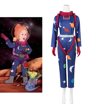 Magic School Bus Ms.Frizzle Cosplay Space Jumpsuit Women Novelty 3D Printed Galaxy Space Bodysuit Halloween Teacher Rompers Suit
