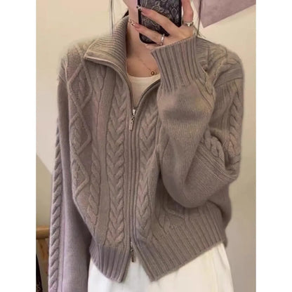 Thea | Women's High-Neck Longline Cardigan
