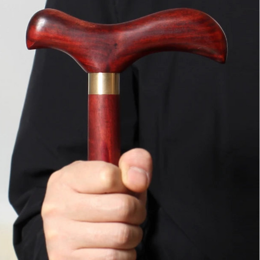 Luxury Red and Black Bird-Shaped Handle Walking Stick – African Wood Design