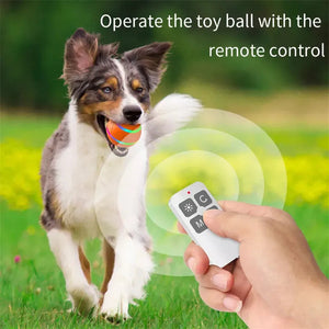 Smart Electric Dog Toy Ball with LED Flashing Light - Rechargeable Remote-Controlled Interactive Chew Ball Toy