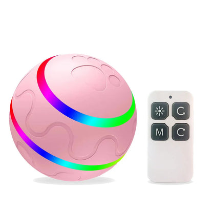 Smart Electric Dog Toy Ball with LED Flashing Light - Rechargeable Remote-Controlled Interactive Chew Ball Toy