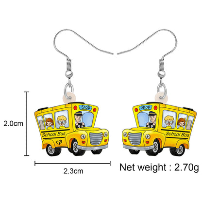 Cute School Bus Earrings for Teachers, Principals, Bus Drivers – Teacher Gift, Teacher Appreciation, Frizzle Style Earrings, Ms. Frizzle Costume