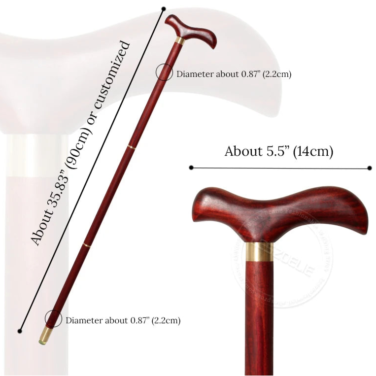 Luxury Red and Black Bird-Shaped Handle Walking Stick – African Wood Design