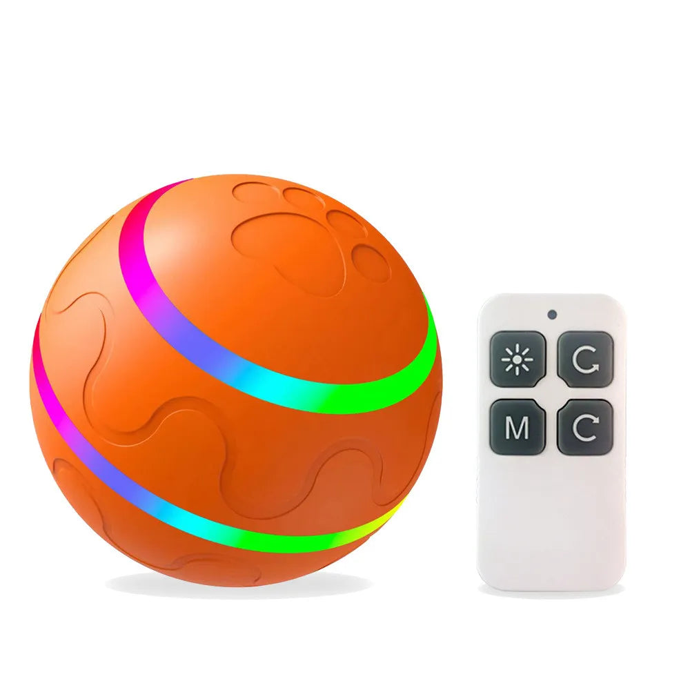 Smart Electric Dog Toy Ball with LED Flashing Light - Rechargeable Remote-Controlled Interactive Chew Ball Toy