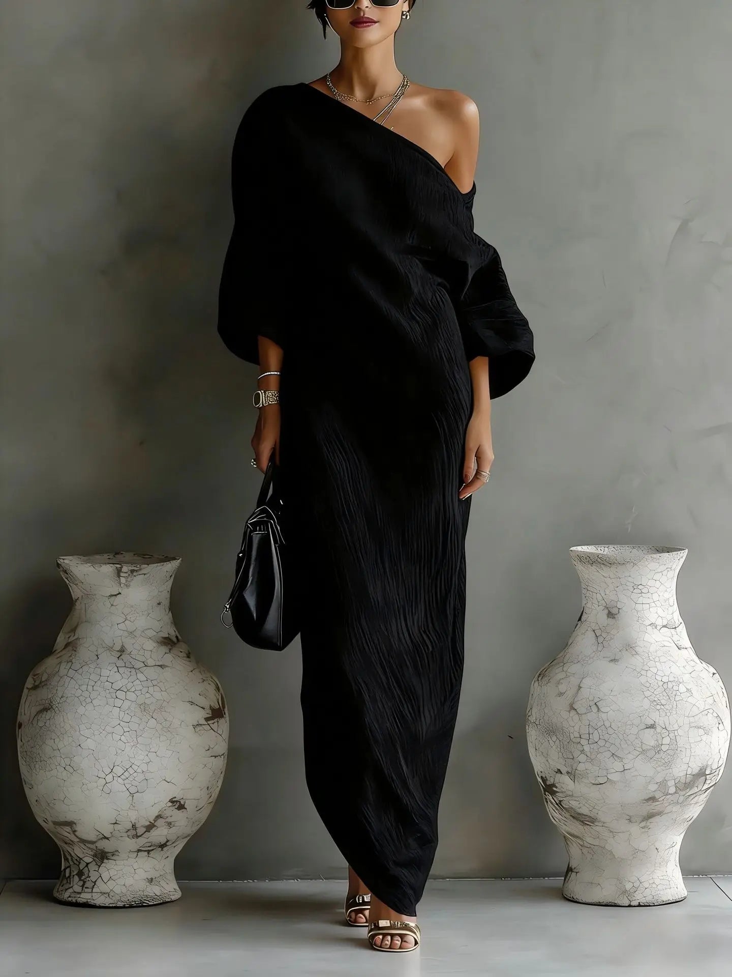 Daisy Linen One Shoulder Dress