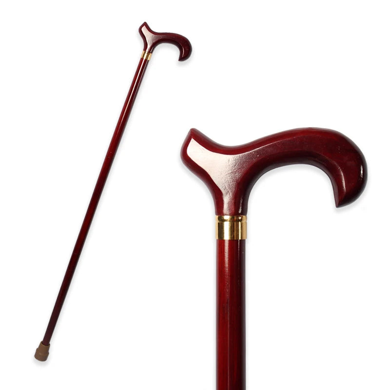 3-Piece Detachable Red Wooden Handle Walking Stick – German Beech Wood