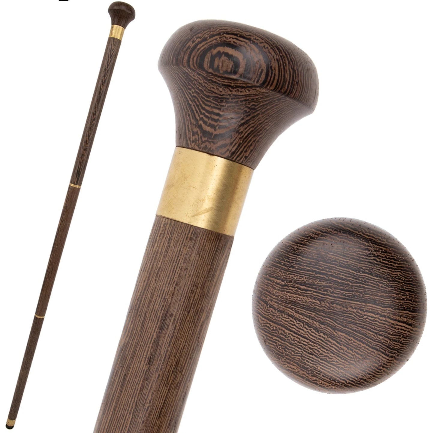 Vintage Nautical Wooden Walking Stick – Decorative Cosplay Cane