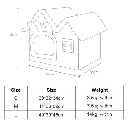 Removable Roof Plush Pet House - Easy-to-Clean Dog House with Superior Insulation