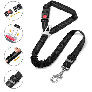 Dog Car Belt with 3-in-1 Design with Built-in Leash