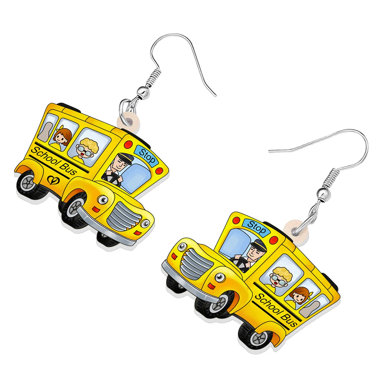 Cute School Bus Earrings for Teachers, Principals, Bus Drivers – Teacher Gift, Teacher Appreciation, Frizzle Style Earrings, Ms. Frizzle Costume