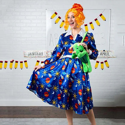 Hair Magic School Bus Ms Frizzle Wig Cosplay Party Wigs