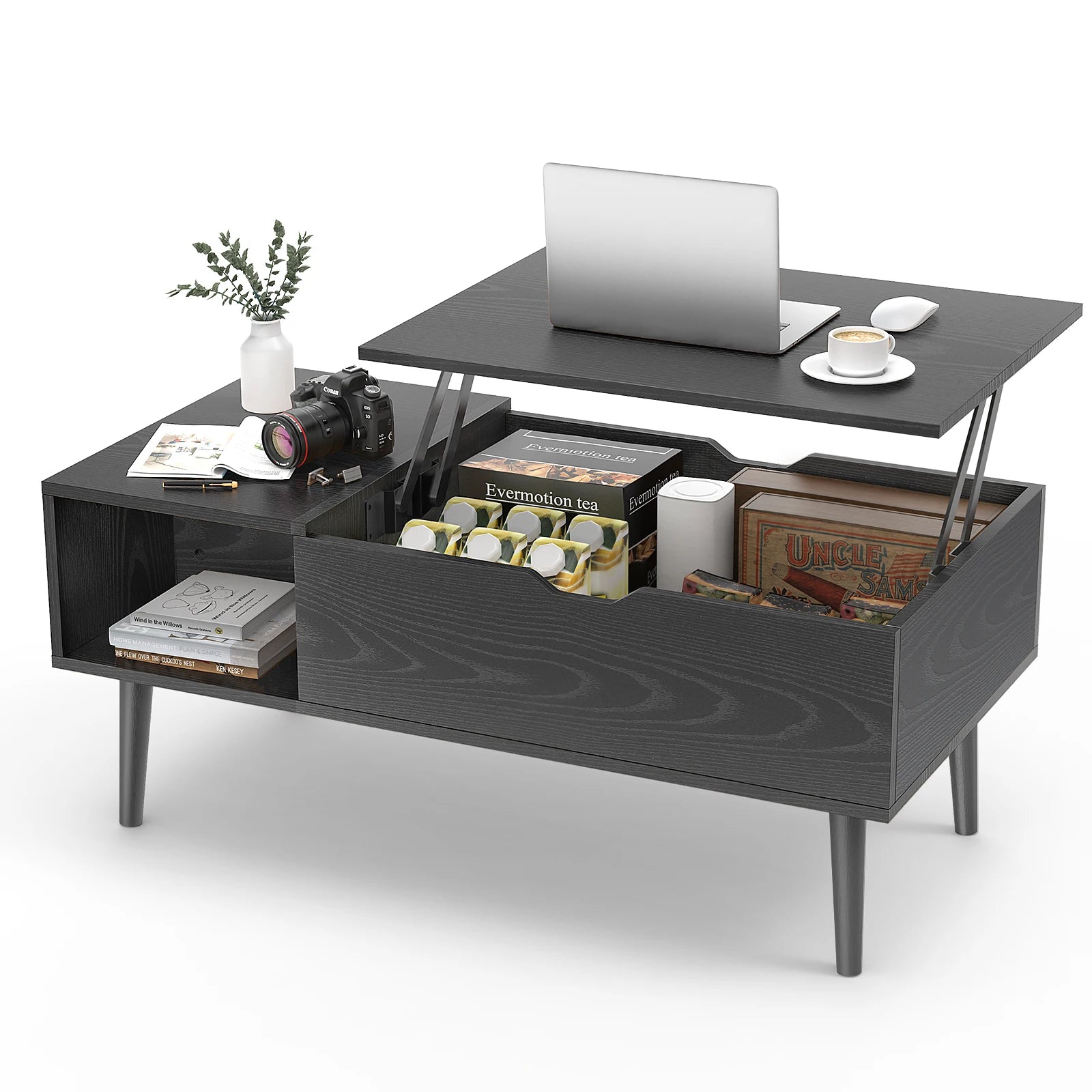 Dumos Modern Lifting Coffee Table with Hidden Storage