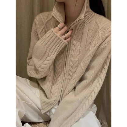 Thea | Women's High-Neck Longline Cardigan
