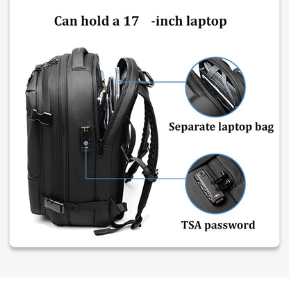 Water-Resistant Backpack With Vacuum Compression System