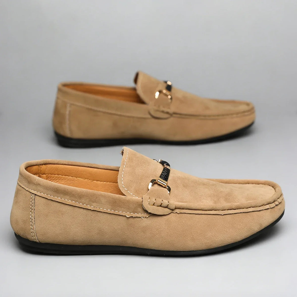 Bellano | Men's Suede-Look Buckle Loafers