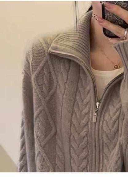 Thea | Women's High-Neck Longline Cardigan