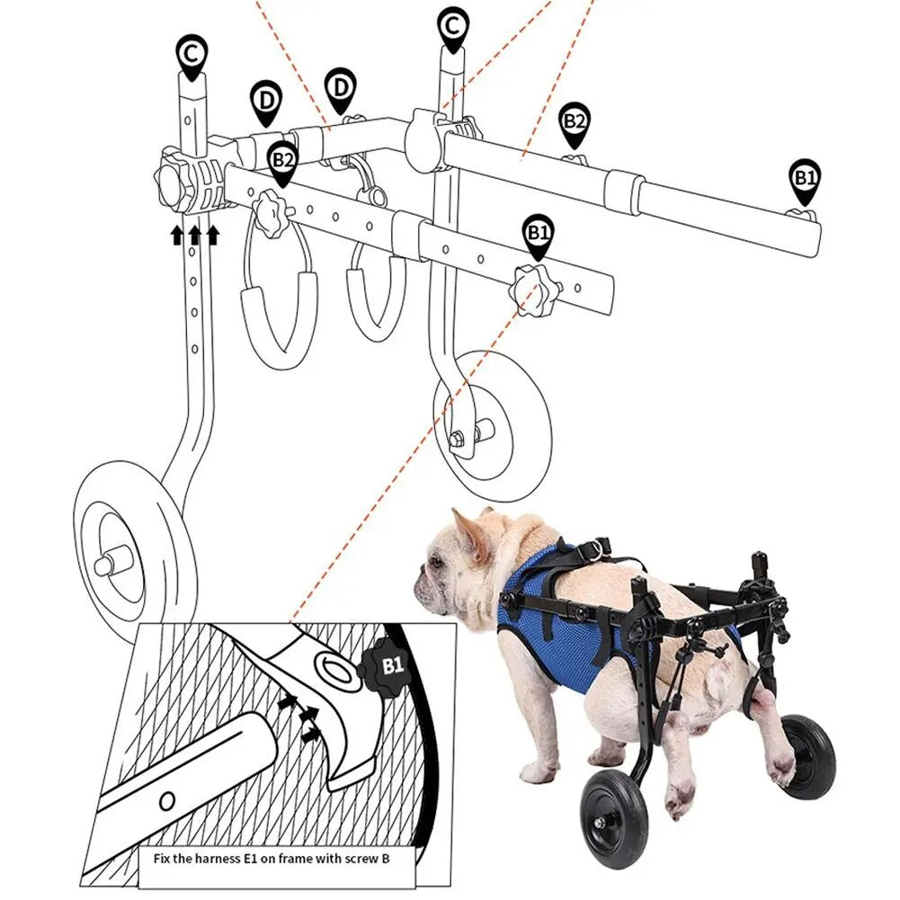 RehabOS Dog Wheelchair: Gentle Hind Leg Mobility Assistance