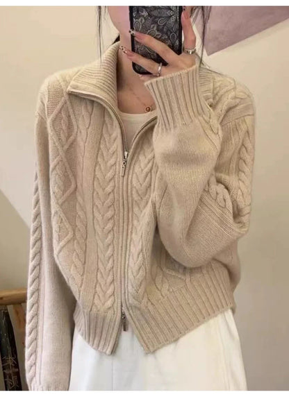 Thea | Women's High-Neck Longline Cardigan