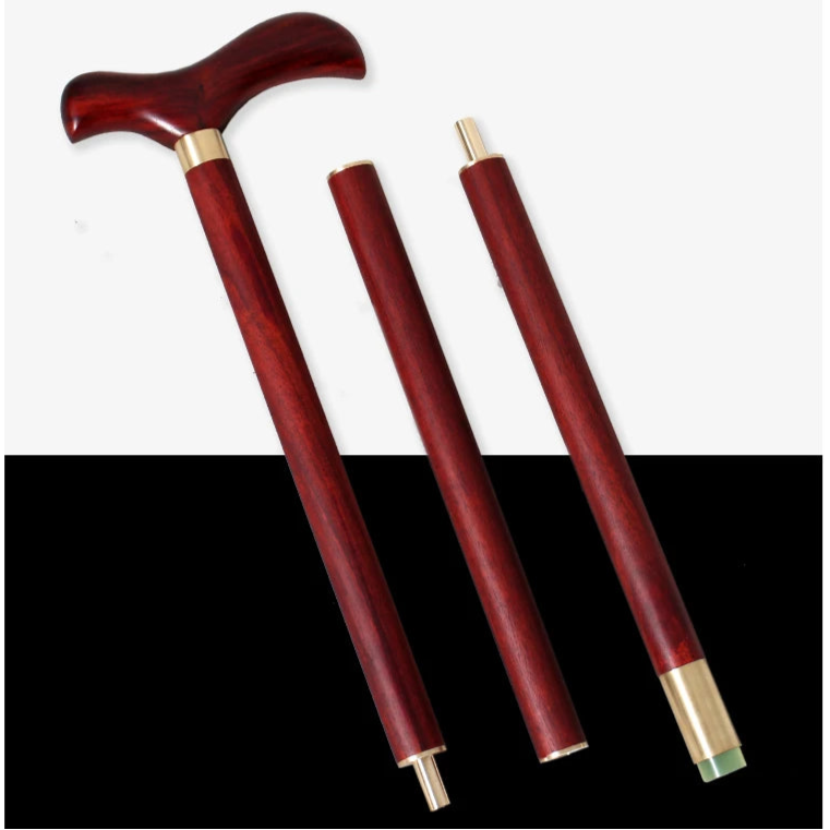 Luxury Red and Black Bird-Shaped Handle Walking Stick – African Wood Design