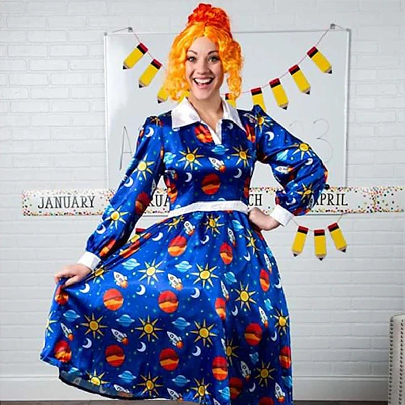 Hair Magic School Bus Ms Frizzle Wig Cosplay Party Wigs