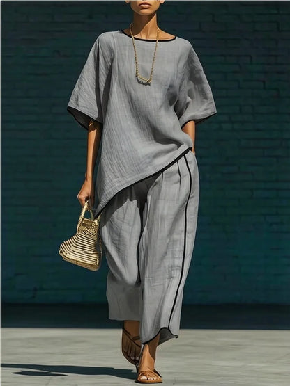 Haven Beck Anila Linen Cropped Pant Set Breathable Summer Outfit