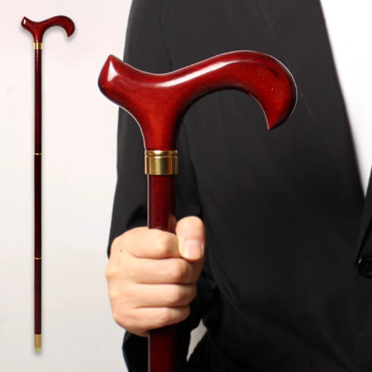3-Piece Detachable Red Wooden Handle Walking Stick – German Beech Wood