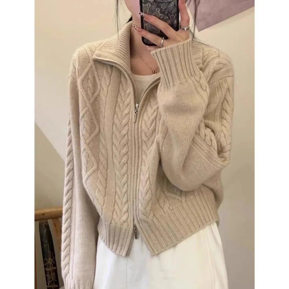 Thea | Women's High-Neck Longline Cardigan