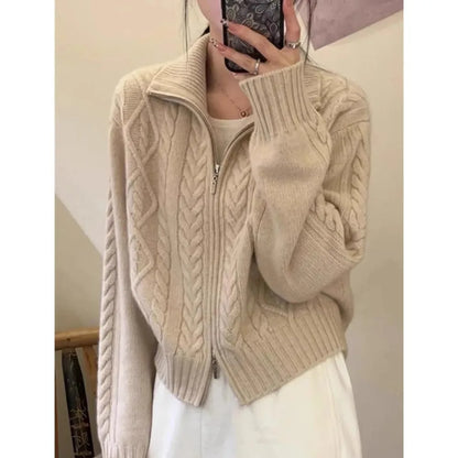 Thea | Women's High-Neck Longline Cardigan
