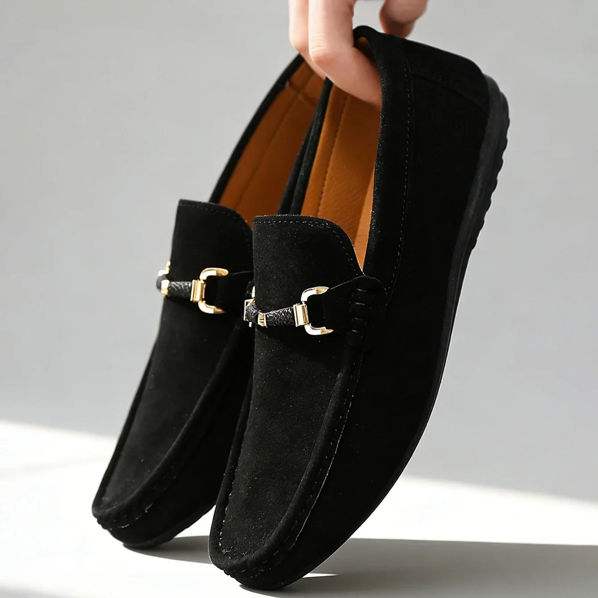 Bellano | Men's Suede-Look Buckle Loafers