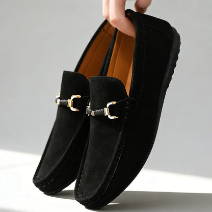 Bellano | Men's Suede-Look Buckle Loafers